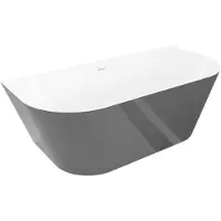 Mexen Oval Slim vrijstaande wandbad 170 x 80 , wit/grijs, witte overloop - 52661708062-20