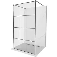 Mexen Kioto vrijstaande douchewand 110 x 200 , zwarte ruit 8 mm, gun metal - 800-110-002-95-77