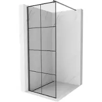 Mexen Kioto douchewand Walk-in 70 x 200 , zwart raster 8 mm, gun metal - 800-070-101-95-77