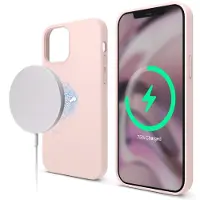 Elago magnetische siliconen hoes (mooi roze) voor iPhone 12/12 Pro Ingebouwde magneten compatibel met MagSafe accessoires hoes
