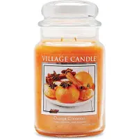 Village Candle Oranje Kaneel Grote Glazen Apotheker Jar Geurkaars 21,25 oz 21 Ounce
