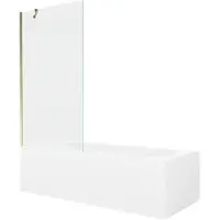 Mexen Vega rechthoekig bad 160 x 70 met omkasting en 1-delig scherm 90 , transparant, goud - 550116070X9509000050