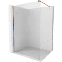 Mexen Kioto douchewand Walk-in 100 x 200 , strepen 8 mm, geborsteld koper - 800-100-101-65-09