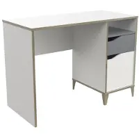 Demeyere Bureau Gerry-lichtgrijs/mat wit/Kronberg eik