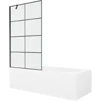 Mexen Vega rechthoekig bad 160 x 70 met ombouw en 1-delig scherm 100 , zwart patroon - 550116070X9510007077