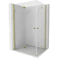 Mexen Mist-F Duo opvouwbare douchecabine links 85 x 75 , transparant, goud - 8A6-085L-075P-50-00
