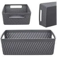 Kadax Lioni rechthoekige mand 24 x 17,5 x 7,5 cm donkergrijs