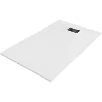 Mexen Hugo rechthoekige SMC douchebak 160 x 80 , wit, zwarte afdekking - 42108016-B
