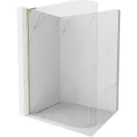 Mexen Kioto-R L gebogen douchewand Walk-in 100 x 200 , transparant, goud geborsteld - 800-100-103-55-06