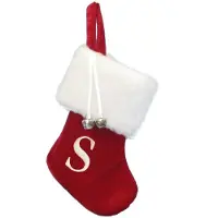 Kurt S. Adler Kurt Adler 7" Rood/Wit Monogram S" Mini Sok