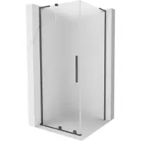 Mexen Velar L schuifdouchecabine 90 x 90 , mat, geborsteld kanongrijs - 871-090-090-33-66