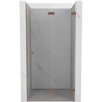 Mexen Lunar-F opvouwbare douchedeur rechts 85 , transparant, geborsteld koper - 836-085-000-65-00-P