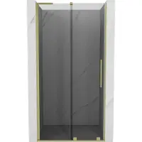 Mexen Velar L schuifdouchedeur 90 , grafiet, geborsteld goud - 871-090-003-41-55