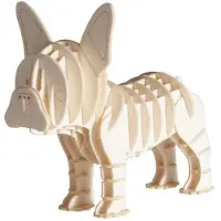 Fridolin 3D-papiermodel - - Franse bulldog - Laser gesneden onderdelen - 9 x 8,5 x 6 cm - Vanaf 8 jaar
