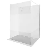 Mexen Kioto vrijstaande douchewand 100 x 200 , transparant/matglas 8 mm, wit - 800-100-002-20-35