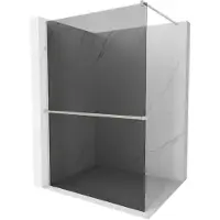 Mexen Kioto+ douchewand met plank Walk-in 90 x 200 , grafiet, geborsteld nikkel - 800-090-121-97-40