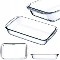 Hobby Hall Rechthoekige ovenschaal 2,2 l van hittebestendig glas, vaatwasserbestendige gasbakvormen, servies om te braden, glazen ovenschaal voor lasagne, cake