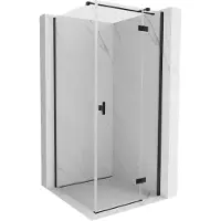 Mexen Mist-H T douchecabine scharnierend rechts 75 x 75 , transparant, zwart - 8A5T-075-075-70-00-P