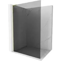 Mexen Kioto L douchewand Walk-in 110 x 200 , grafiet, geborsteld goud - 800-110-103-55-40