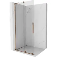 Mexen Velar L douchewand schuifbaar Walk-in 120 x 200 , transparant 8 mm, roze goud - 871-120-003-03-60