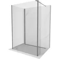 Mexen Kioto douchewand Walk-in 125 x 120 x 40 , transparant, kanonmetaal - 800-125-120-221-95-00-040