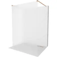 Mexen Kioto vrijstaande douchewand 120 x 200 , matglas 8 mm, geborsteld koper - 800-120-002-65-30