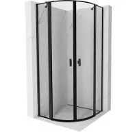Mexen Mist half ronde douchecabine draaibaar 80 x 80 , zwart frame, zwart - 8A32-080-080-70-70