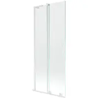 Mexen Velar L badwand 2-delig schuifbaar 85 x 150 , transparant, wit - 896-085-003-01-20