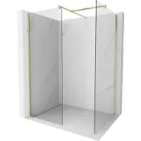 Mexen Kioto douchewand Walk-in 180 x 110 , transparant, goud geborsteld - 800-180-202-55-00-110