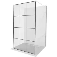 Mexen Kioto vrijstaande douchewand 110 x 200 , zwart raster 8 mm, wit - 800-110-002-20-77