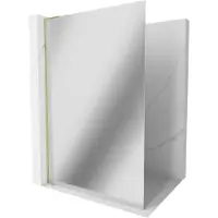 Mexen Kioto L douchewand Walk-in 120 x 200 , spiegel, goud - 800-120-103-50-50