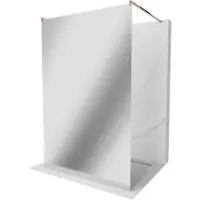 Mexen Kioto vrijstaande douchewand 120 x 200 , spiegel 8 mm, roze goud - 800-120-002-60-50