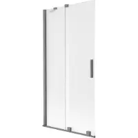 Mexen Velar badwand 2-delig schuifbaar 95 x 150 cm, mat, kanonmetaal - 896-095-000-31-95