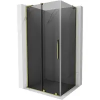 Mexen Velar L schuifdouchecabine 110 x 75 , grafiet, goud - 871-110-075-43-50