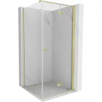 Mexen Mist-F vouwbare douchecabine rechts 80 x 80 , transparant, goud geborsteld - 8A6T-080-080-55-00-P