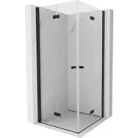 Mexen Mist-F Duo inklapbare douchecabine 100 x 100 , transparant, zwart - 8A6-100L-100P-70-00