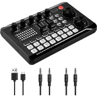 Torribaly F998 Live geluidskaart Audiomixer Podcast, stemwisselaar voor effectenbordmicrofoon Karaoke