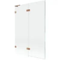 Mexen Lunar L badwand linkse 2-delige 120 x 150 , transparant, geborsteld koper - 897L-120-100-65-00-L