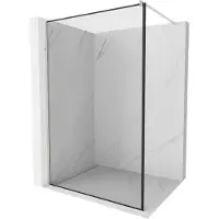 Mexen Kioto douchewand Walk-in 110 x 200 , zwarte lijst 8 mm, geborsteld nikkel - 800-110-101-97-70