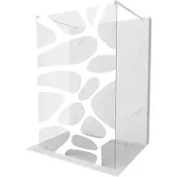 Mexen Kioto vrijstaande douchewand 100 x 200 , witte golf 8 mm, geborsteld nikkel - 800-100-002-97-97