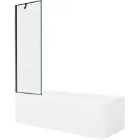 Mexen Cubik rechthoekig bad 170 x 70 met ombouw en 1-delige vouwdeur 60 , zwart patroon - 550317070X9506007070