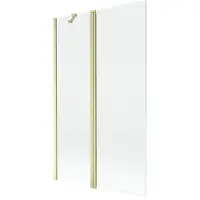 Mexen Mist douchewand 2-delig 110 x 150 , transparant, geborsteld goud - 8A9-110-011-55-00