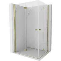Mexen Mist-F Duo vouwbare douchecabine links 95 x 70 , transparant, goudkleurig - 8A6-095L-070P-50-00