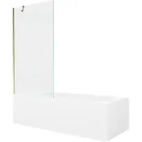 Mexen Vega rechthoekig bad 170 x 70 met omkasting en 1-delige douchescherm 90 , transparant, goud - 550117070X9509000050