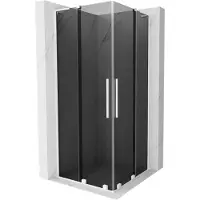 Mexen Velar L Duo schuif douchecabine 90 x 90 , grafiet, wit - 871-090-090-02-43-20