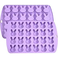 Typecat 2 stuks paashaas siliconen mal voor chocolade, 24 holtes, konijnenkoekjesmal, konijnenjello snoepmal, ijsblokjeskaarsmal