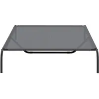 vidaXL - Hondenmand - verhoogd - 150x90x20 - cm - textiel - en - staal - grijs