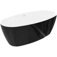 Mexen Lira vrijstaande badkuip patroon 170 x 80 , wit/zwart, witte overloop - 52831708075-20