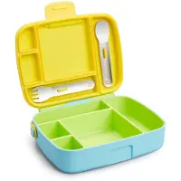 Munchkin - Bento Lunch Box - Broodtrommel - Broodtrommel voor Kinderen - Inclusief RVS Bestek - Vaatwasserbestendig - Vanaf 18 Maanden - Groen/Blauw