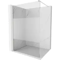 Mexen Kioto douchewand Walk-in 110 x 200 , transparant/matglas 8 mm, geborsteld nikkel - 800-110-101-97-35